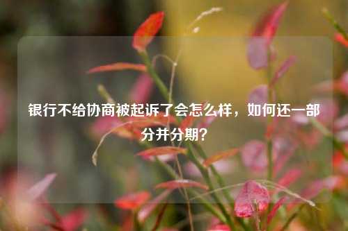 银行不给协商被起诉了会怎么样，如何还一部分并分期？