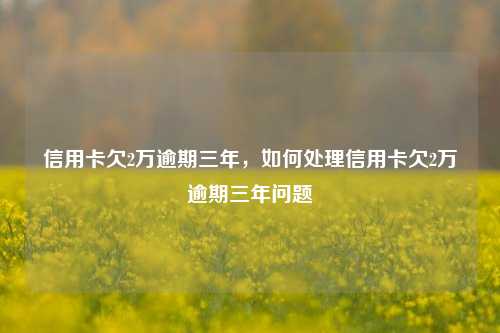 信用卡欠2万逾期三年，如何处理信用卡欠2万逾期三年问题