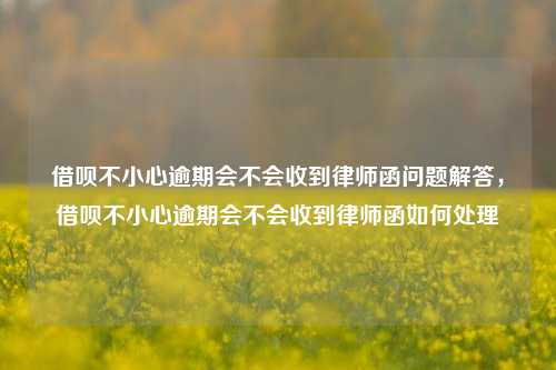 借呗不小心逾期会不会收到律师函问题解答，借呗不小心逾期会不会收到律师函如何处理