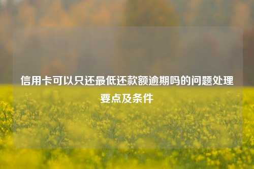 信用卡可以只还最低还款额逾期吗的问题处理要点及条件