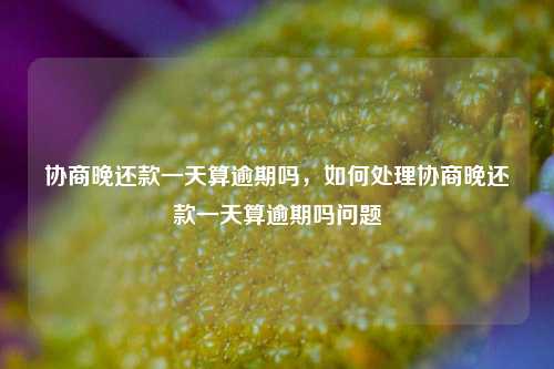 协商晚还款一天算逾期吗，如何处理协商晚还款一天算逾期吗问题