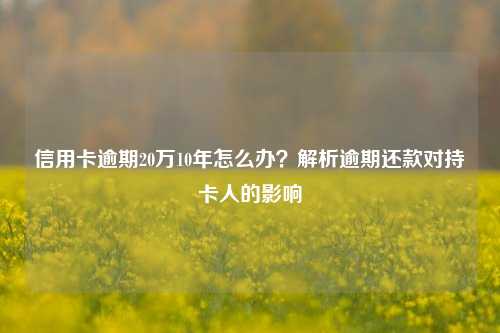 信用卡逾期20万10年怎么办？解析逾期还款对持卡人的影响