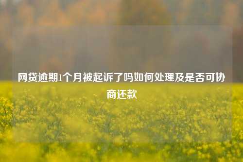 网贷逾期1个月被起诉了吗如何处理及是否可协商还款