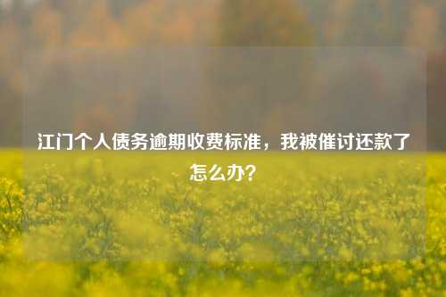 江门个人债务逾期收费标准，我被催讨还款了怎么办？