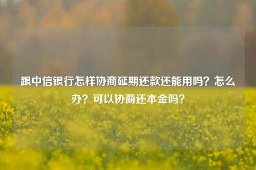 跟中信银行怎样协商延期还款还能用吗？怎么办？可以协商还本金吗？