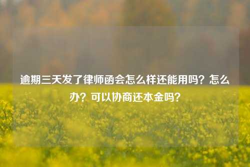 逾期三天发了律师函会怎么样还能用吗？怎么办？可以协商还本金吗？