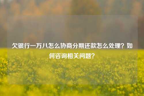 欠银行一万八怎么协商分期还款怎么处理？如何咨询相关问题？