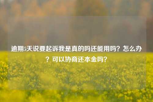 逾期5天说要起诉我是真的吗还能用吗？怎么办？可以协商还本金吗？