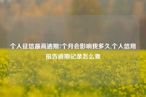 个人征信最高逾期7个月会影响我多久,个人信用报告逾期记录怎么查