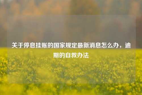 关于停息挂账的国家规定最新消息怎么办，逾期的自救办法