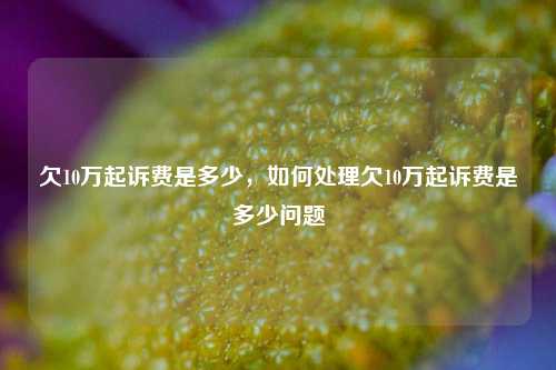 欠10万起诉费是多少，如何处理欠10万起诉费是多少问题