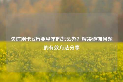 欠信用卡15万要坐牢吗怎么办？解决逾期问题的有效方法分享