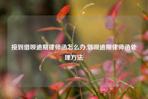 接到借呗逾期律师函怎么办,借呗逾期律师函处理方法