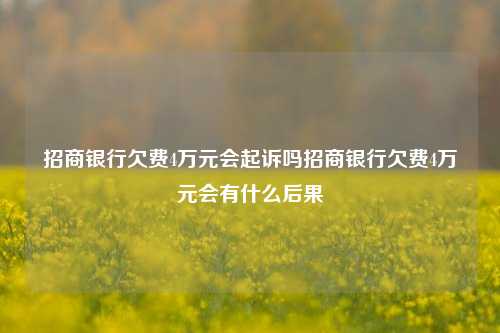 招商银行欠费4万元会起诉吗招商银行欠费4万元会有什么后果