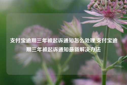 支付宝逾期三年被起诉通知怎么处理,支付宝逾期三年被起诉通知最新解决办法