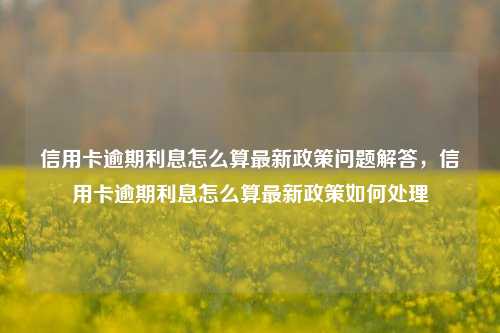 信用卡逾期利息怎么算最新政策问题解答，信用卡逾期利息怎么算最新政策如何处理