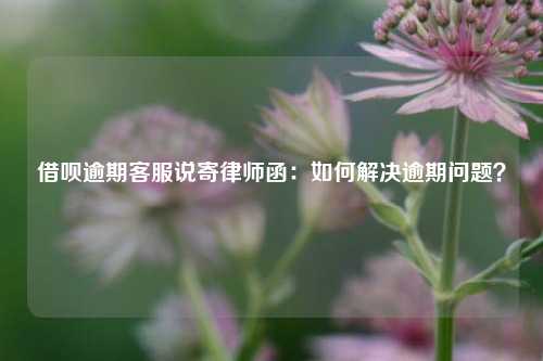 借呗逾期客服说寄律师函：如何解决逾期问题？