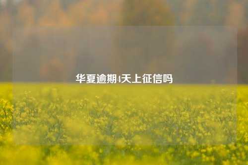 华夏逾期4天上征信吗