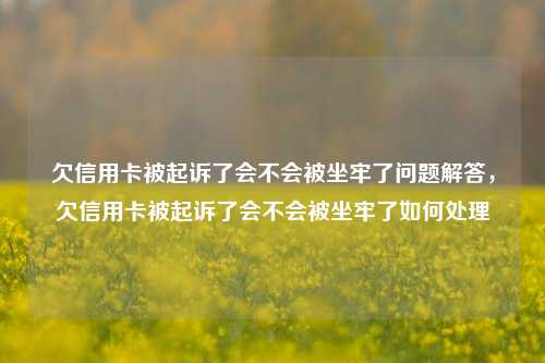 欠信用卡被起诉了会不会被坐牢了问题解答，欠信用卡被起诉了会不会被坐牢了如何处理