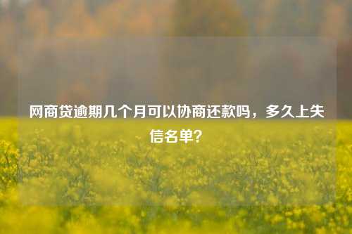 网商贷逾期几个月可以协商还款吗，多久上失信名单？