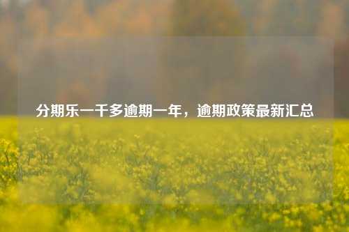 分期乐一千多逾期一年，逾期政策最新汇总