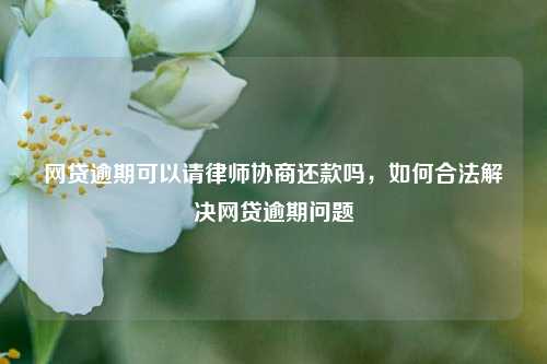 网贷逾期可以请律师协商还款吗，如何合法解决网贷逾期问题