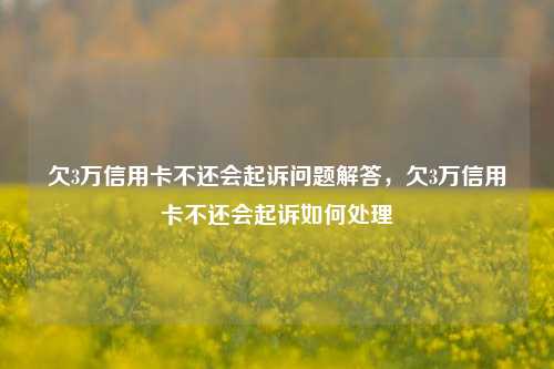 欠3万信用卡不还会起诉问题解答，欠3万信用卡不还会起诉如何处理