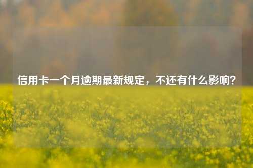 信用卡一个月逾期最新规定，不还有什么影响？