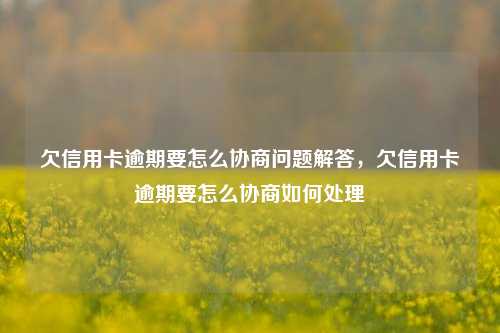 欠信用卡逾期要怎么协商问题解答，欠信用卡逾期要怎么协商如何处理