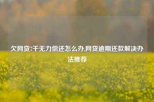 欠网贷7千无力偿还怎么办,网贷逾期还款解决办法推荐