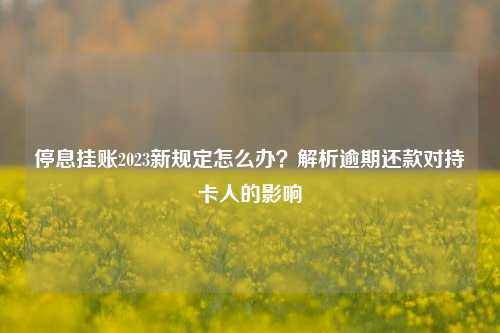 停息挂账2023新规定怎么办？解析逾期还款对持卡人的影响