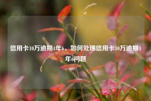 信用卡10万逾期4年6，如何处理信用卡10万逾期4年6问题