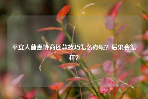 平安人普惠协商还款技巧怎么办呢？后果会怎样？