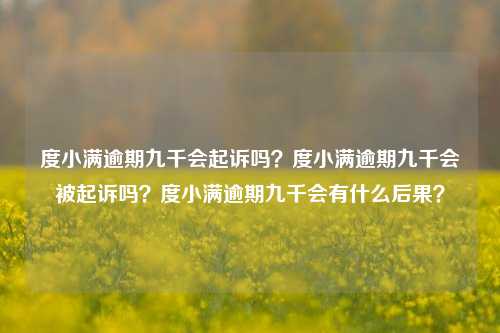 度小满逾期九千会起诉吗？度小满逾期九千会被起诉吗？度小满逾期九千会有什么后果？