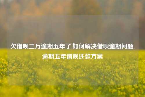 欠借呗三万逾期五年了,如何解决借呗逾期问题,逾期五年借呗还款方案