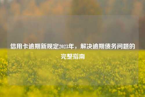 信用卡逾期新规定2023年，解决逾期债务问题的完整指南