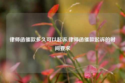 律师函催款多久可以起诉,律师函催款起诉的时间要求