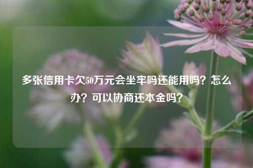 多张信用卡欠50万元会坐牢吗还能用吗？怎么办？可以协商还本金吗？