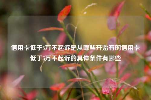 信用卡低于5万不起诉是从哪些开始有的信用卡低于5万不起诉的具体条件有哪些