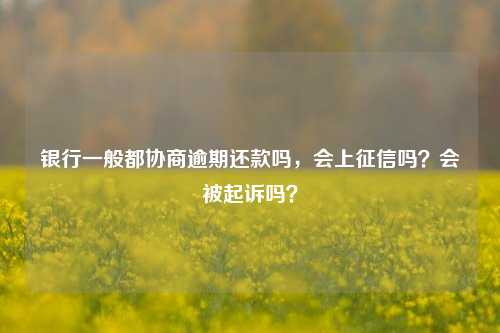 银行一般都协商逾期还款吗，会上征信吗？会被起诉吗？