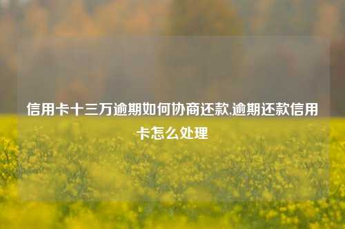 信用卡十三万逾期如何协商还款,逾期还款信用卡怎么处理