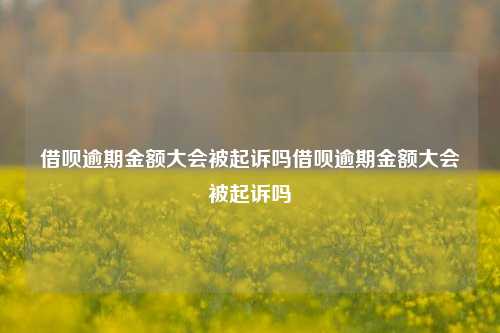 借呗逾期金额大会被起诉吗借呗逾期金额大会被起诉吗