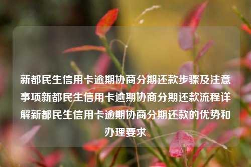 新都民生信用卡逾期协商分期还款步骤及注意事项新都民生信用卡逾期协商分期还款流程详解新都民生信用卡逾期协商分期还款的优势和办理要求