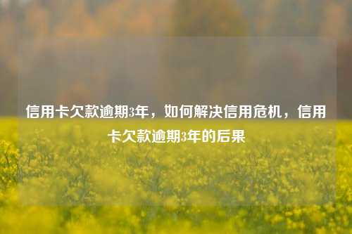 信用卡欠款逾期3年，如何解决信用危机，信用卡欠款逾期3年的后果