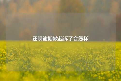 还呗逾期被起诉了会怎样