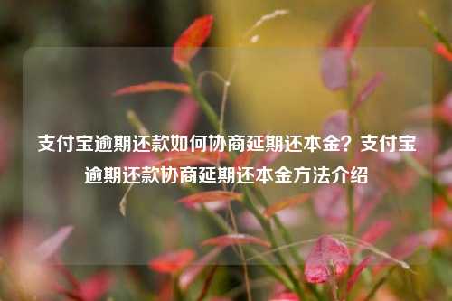 支付宝逾期还款如何协商延期还本金？支付宝逾期还款协商延期还本金方法介绍