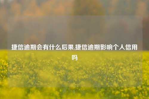 捷信逾期会有什么后果,捷信逾期影响个人信用吗