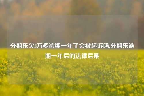 分期乐欠3万多逾期一年了会被起诉吗,分期乐逾期一年后的法律后果