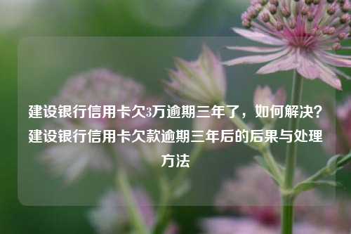 建设银行信用卡欠3万逾期三年了，如何解决？建设银行信用卡欠款逾期三年后的后果与处理方法