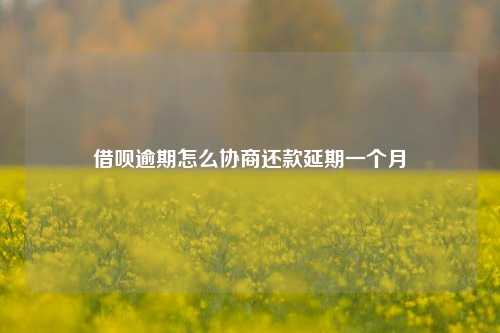 借呗逾期怎么协商还款延期一个月